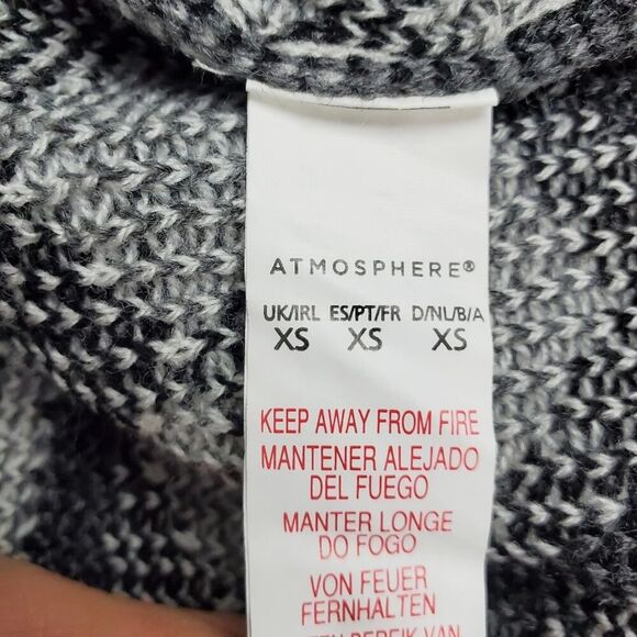 Atmosphere Aztec Poncho Sweater Gray Black XS - Picture 12 of 12